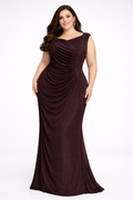 Luxe Shimmer Draped Evening Gown – Premium Partywear One Piece