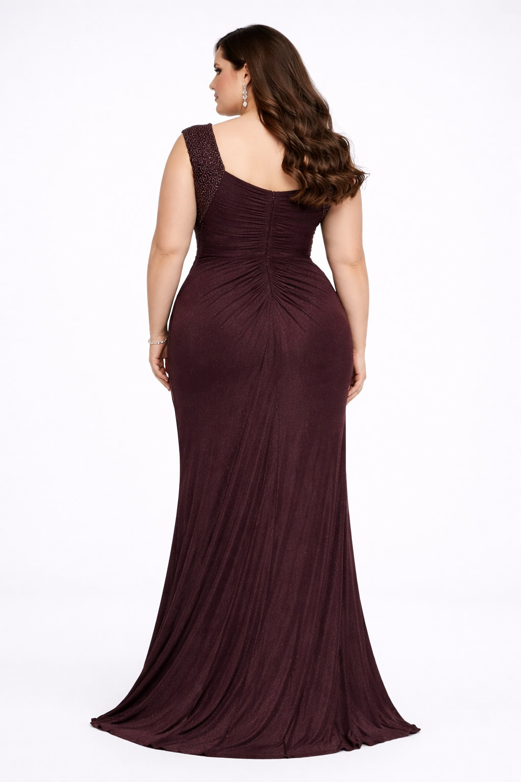 Luxe Shimmer Draped Evening Gown – Premium Partywear One Piece