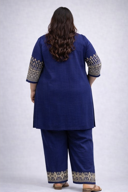 Royal Thread Embroidered Flex Linen Co-Ord Set