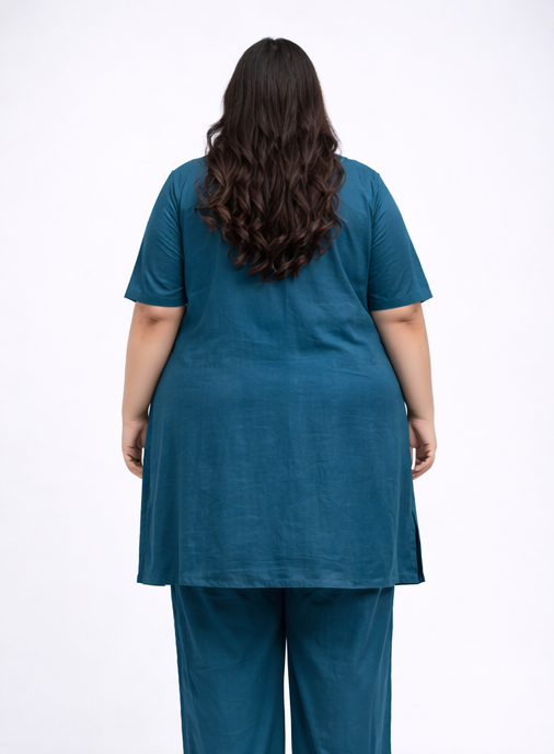 Heritage Line Art A-Line Ghaji Silk Co-Ord Set
