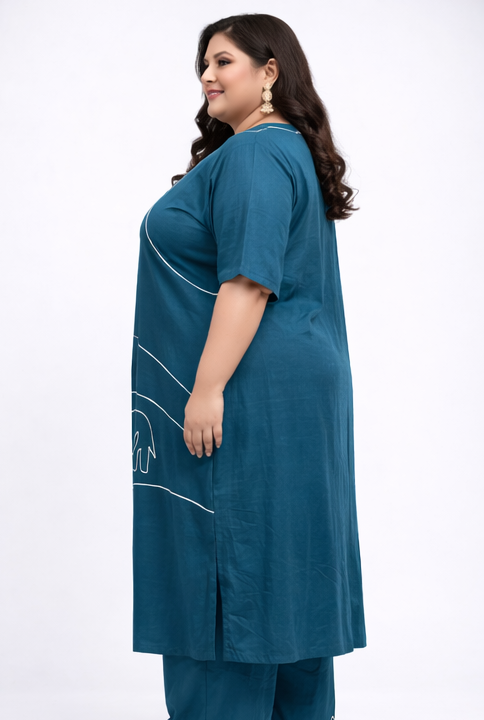 Heritage Line Art A-Line Ghaji Silk Co-Ord Set