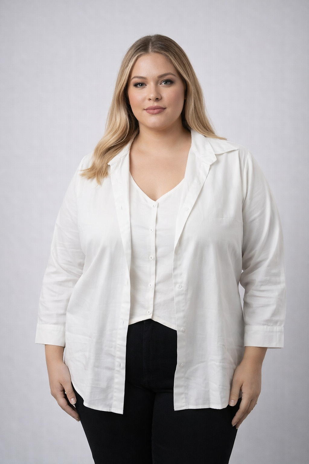 Women’s Premium Soft Cotton Layered Top – Elegant Attached Inner Style (XXL to 9XL)