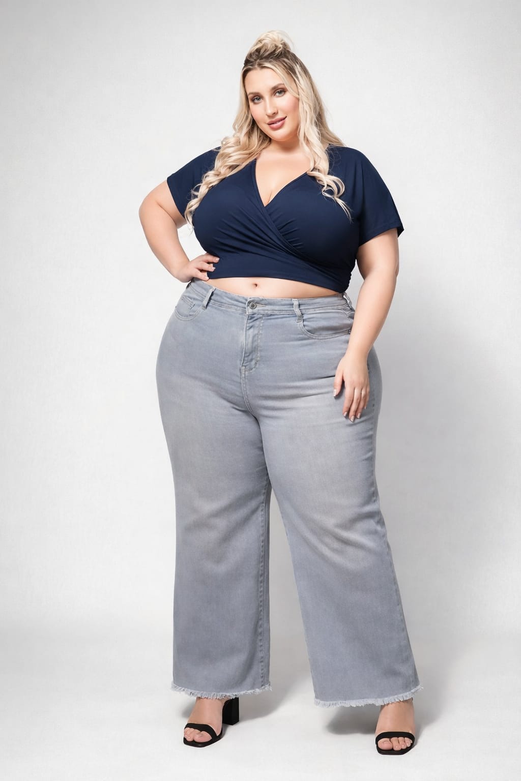 Full Stretch Wide Leg Denim Jeans