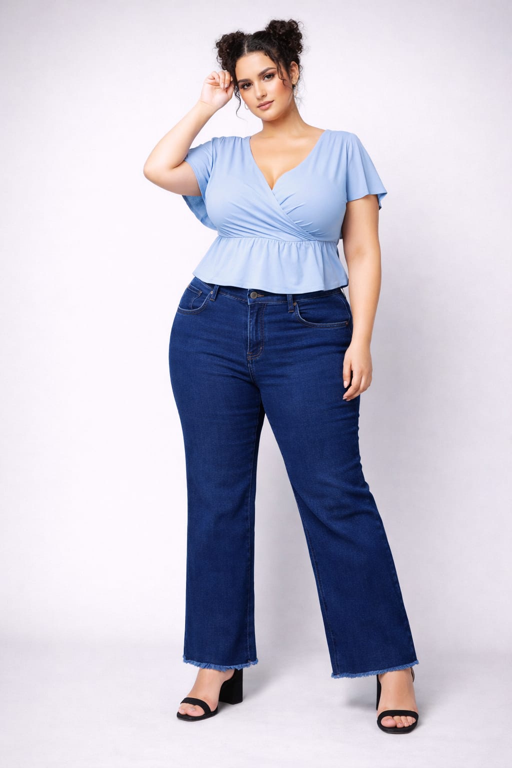 Full Stretch Wide Leg Denim Jeans