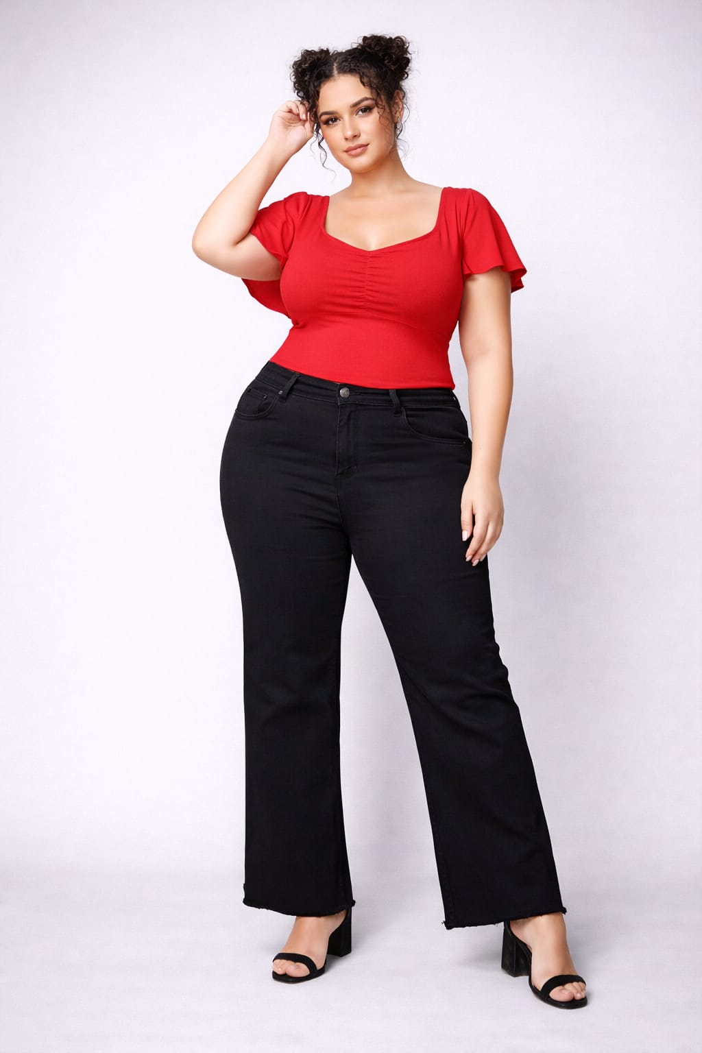Full Stretch Wide Leg Denim Jeans
