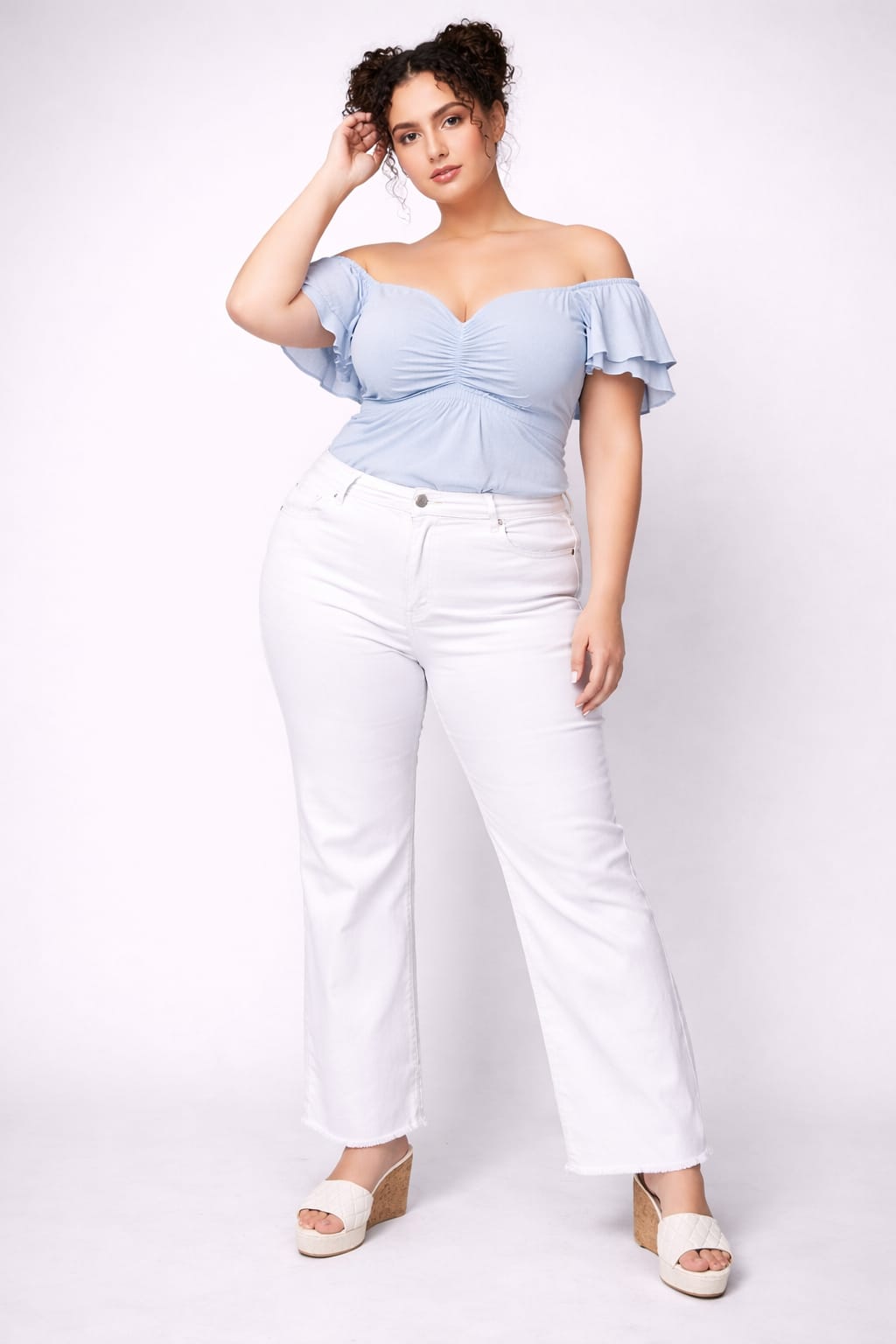 Full Stretch Wide Leg Denim Jeans