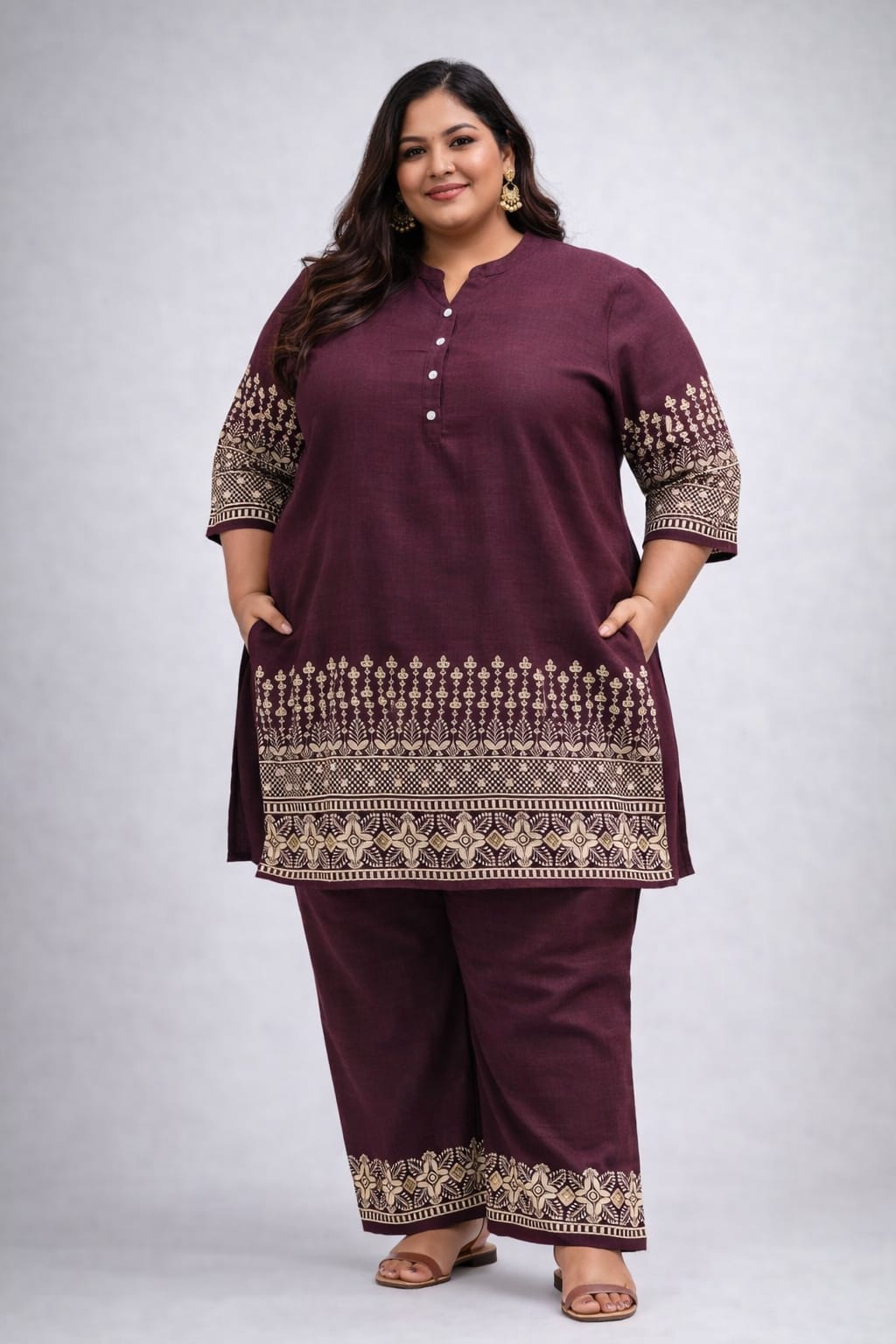 Royal Thread Embroidered Flex Linen Co-Ord Set