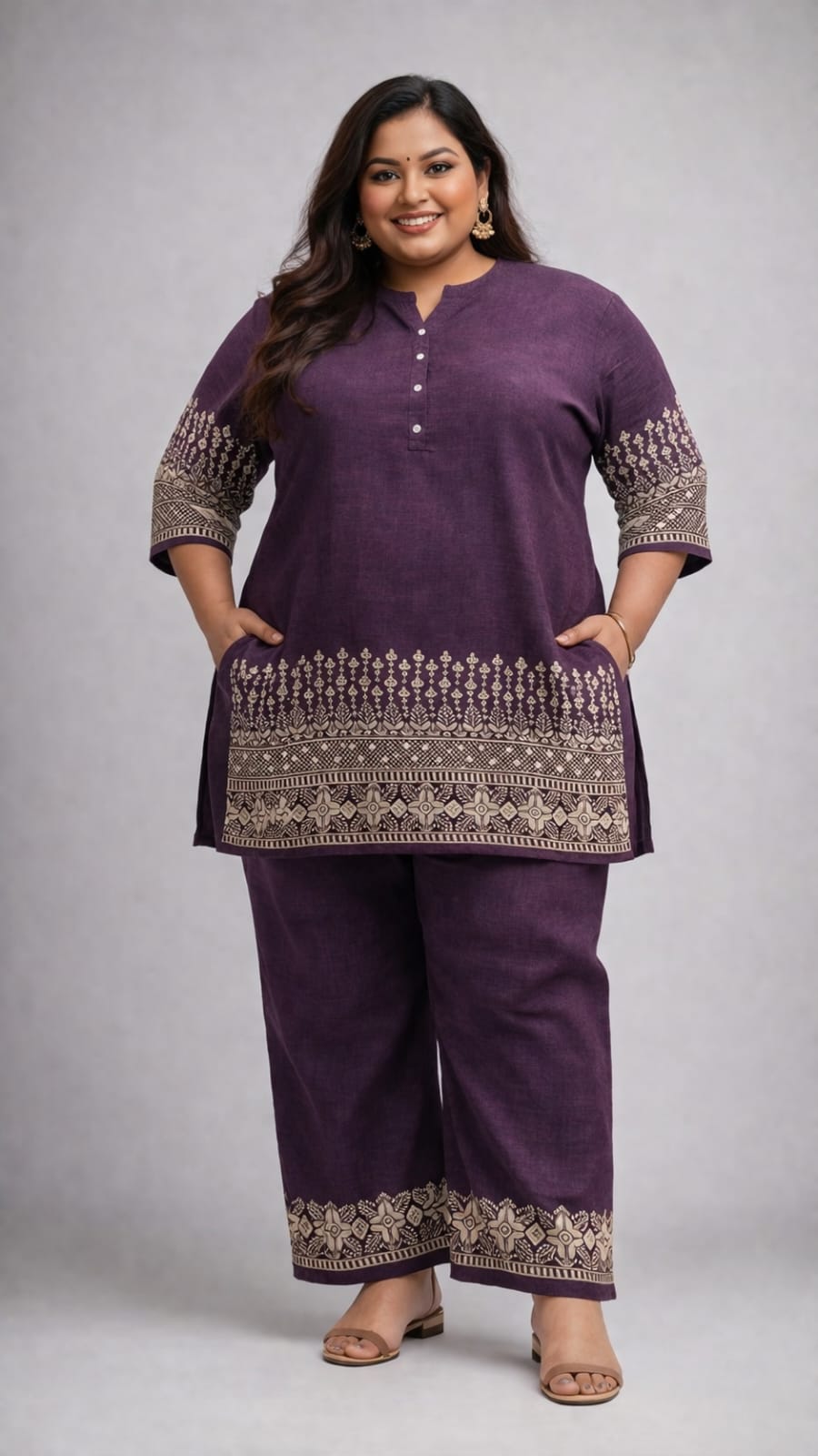 Royal Thread Embroidered Flex Linen Co-Ord Set