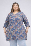 Pure Cotton Hip Cover Top Blue