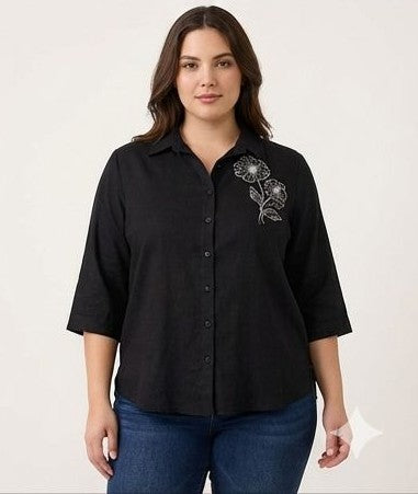 Premium Imported Lycra Embroidered Shirt
