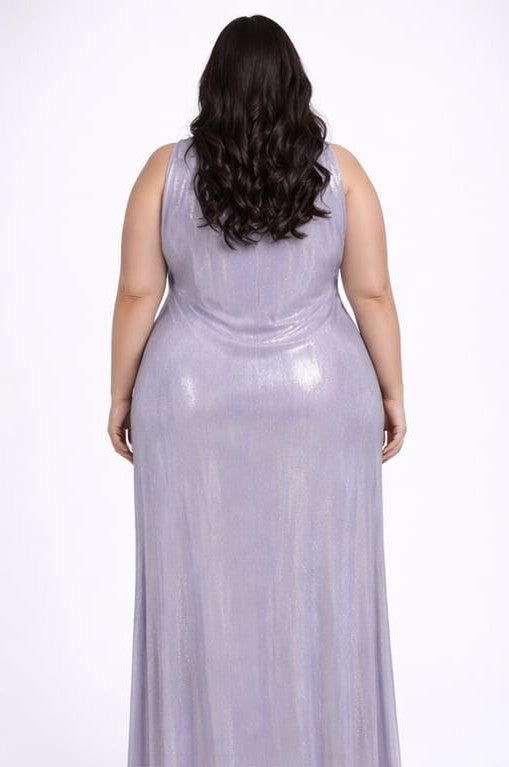 Women’s Premium ITY Shimmer Partywear One-Piece Gown – Elegant Draped Evening Dress (4XL to 9XL)